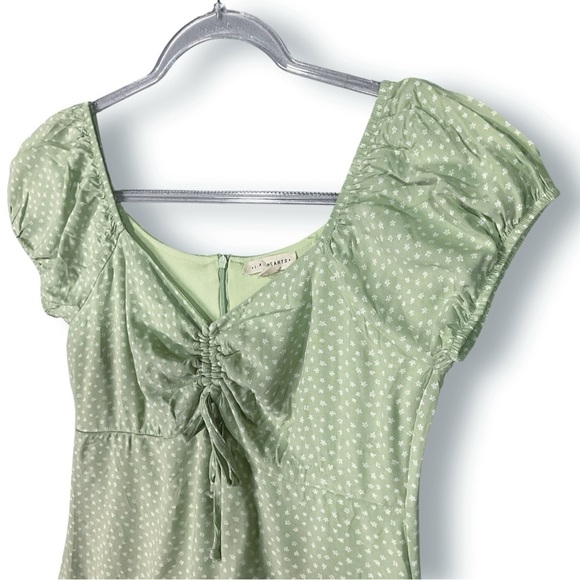 L.A. Hearts Mini Dress Sz M Puff Sleeves Sweatheart Y2K Coquette Cottagecore - Picture 5 of 12